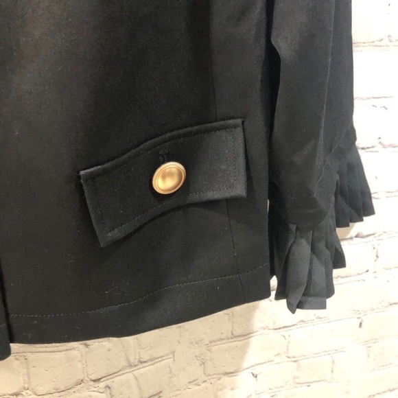 Eloquii Blazer Gold Buttons Pleated Cuff Black Size 14 Style 5070 Coat Jacket - Picture 5 of 9